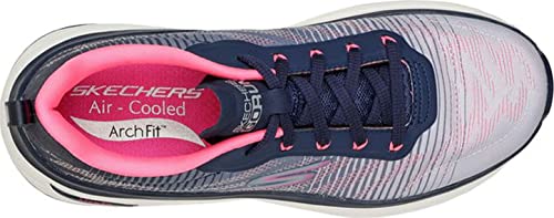 Skechers Women's Max Cushioning Arch Fit Delphi Sneaker, Navy/Pink, 7.5 #TOP2