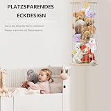 GUIGUZI Kuscheltier Aufbewahrung Organizer, Holz Eck Stofftier Regal, Kinderzimmer Hängend Spielzeug Organizer für Plüschtiere und Teddybären