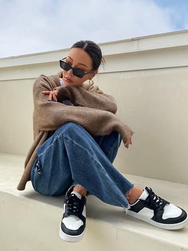 Image of SOLY HUX Zip Up Cardigan for Women Hooded Cardigan Sweater Knitted Drop Shoulder Fall Clothes Winter Hoodies Outerwear Plain Coffee Small
