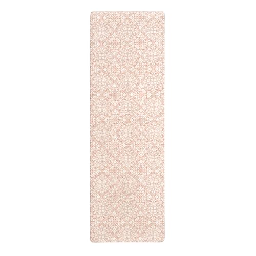 Town & Country Basics Comfort Plus Vintage Medallion Tile Anti Fatigue Comfort Mat, Kitchen Runner Mat, Standing Desk Mat, Dorm Room Rug, Non-Slip Backing, Rust, 18"x55"