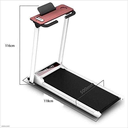 Foto von YQGOO Ultra Slim Laufband Laufband Multifunktionales Ultra-leises elektrisches Klapp-Mini-Indoor-Fitnessstudio Spezielles Laufband-Fitness-Training (Farbe: Weiß, Größe: 118 x 50 x 116 cm)