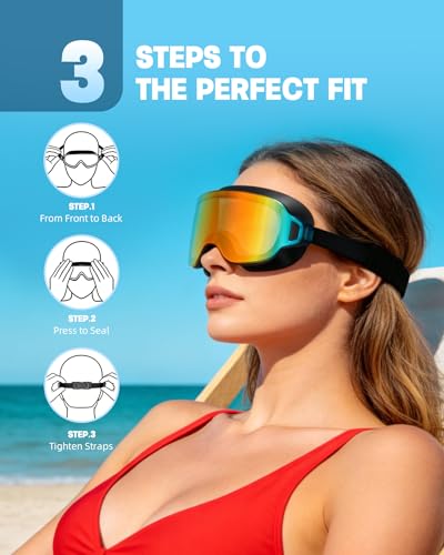 Aegend 2-Pack Swim Goggles for Youth&Adults(Small Faces),Frameless Wide View No-Leaking, Anti-Fog/UV for Teens Swimming - image 8