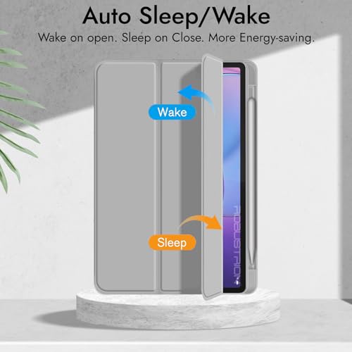 Image of Robustrion Case for Lenovo Idea Tab Pro 2nd Gen 13 inch Cover Case with [Pencil Holder] [Soft Flexible Case] for Lenovo Idea Tab Pro Gen 2 Cover Case 13 inch [Auto Sleep Wake Support] - Grey