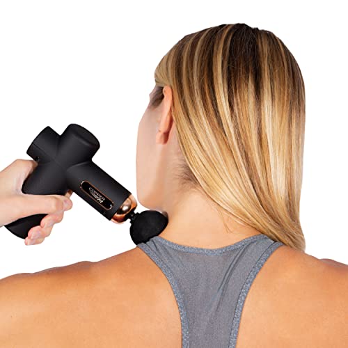 Copper Fit Unisex Adult Massage Gun, Rechargeable With 4 Massage Attachments, Black #TOP1