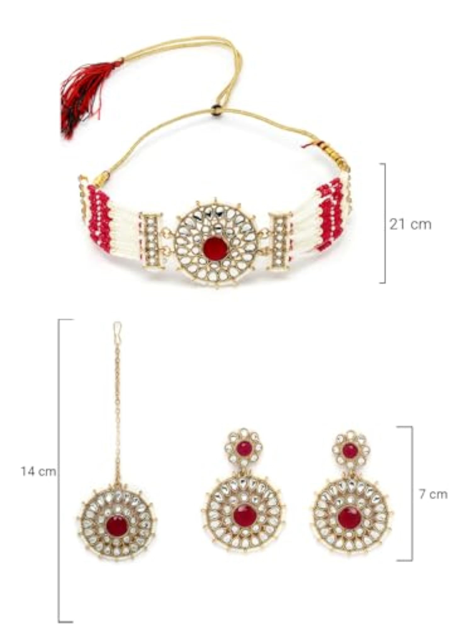 Kundan & Beads Choker Necklace Set for Women