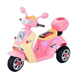 HOMCOM Moto Elettrica per Bambini Batteria 6V 3-5 Anni 108x51x75 cm Rosa