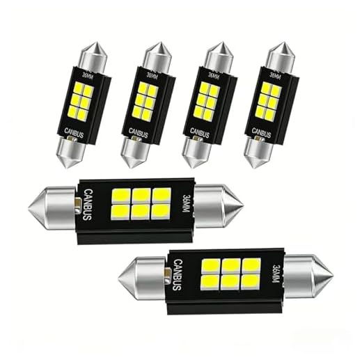 Aestry 6 Stück Soffitte Birne, Canbus 12V DC 300LM 6000K Weiß Soffitte Glühbirnen Girlandenbirne Innenraumleuchten für Boot RV Camper Kofferraumlicht Landschaft (31-mm)