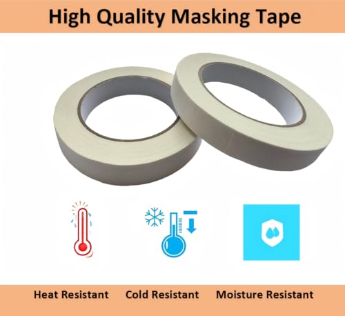 Image of Masking Tape,3 Roll 0.75 Inch x 55 Yards Painting Tape, General Purpose for Factory Home Office School Stationery, Labeling, Painting, Crafting, Arts use etc