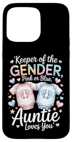 Keeper Of The Gender Auntie Loves You Baby Anuncio Tía Carcasa para iPhone 15 Pro Max