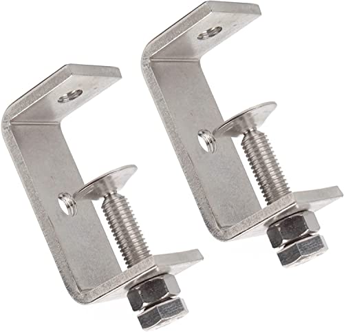 Image of Sonny Brook Hams 2Pcs 304 Stainless Steel C Clamp 65MM Heavy Duty Adjustable Wide Jaw Opening Tiger Clamp For Woodworking Building, Silver (Pack of 2)