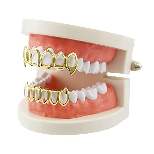 Open Face Grills 6 Teeth Grillz Top And Bottom Set Hip Hop For Your Teeth #TOP1