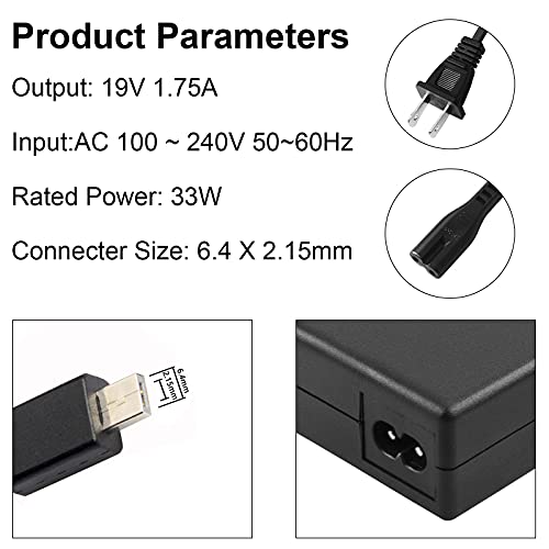 33W Laptop Charger Replacement For Asus Eeebook X205 X205T X205Ta Chromebook C201 C201P C201Pa Vivobook E200H E200Ha Ad890526 Adp-33Aw Adp-33Aw B Supply Cord #TOP1