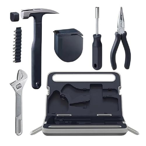 RFGTHY Spanner Set Manual Toolbox Hand Tool Set Portable Screwdriver Spanner Hammer Tape Measure Pliers Home Repair Installation Toolbox Wide Application