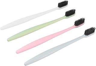 NIYANGLE Escova De Cerdas Macias 4 Pçs Escova De Dentes Descartável Escova De Dentes De Cerdas Macias Escova De Dentes Abs Escova De Dentes De Bambu Loja De Departamentos