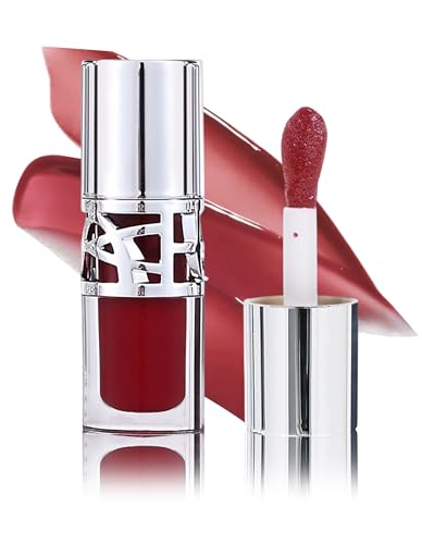 Erinde Plumping Lip Gloss, High Shine Hydrating Lip Plumper for Fuller Lips, Non-Sticky Moisturizing Nude Lip Oil Gloss, Long-Lasting Smooth Lip Glow, Lightweight Glossy Lip Makeup for Women & Girls,#8