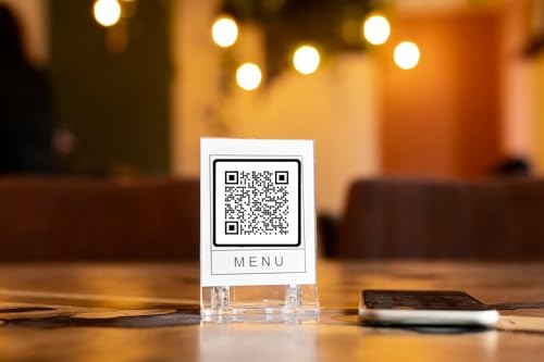 Customize QR Code Image/Text Vinyl Decal Bumper Sticker for Restaurants Office Home (8" Wide)