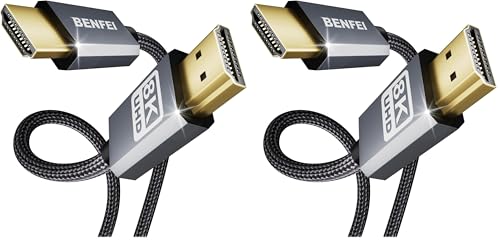 BENFEI 8K HDMI - HDMI�P�[�u�� 3M�A�F�蒴����HDMI�P�[�u�� 4K@240Hz 8K@60Hz HDMI 2.1 48Gbps �A���~�V�F���i�C�����ґg (× 2)
