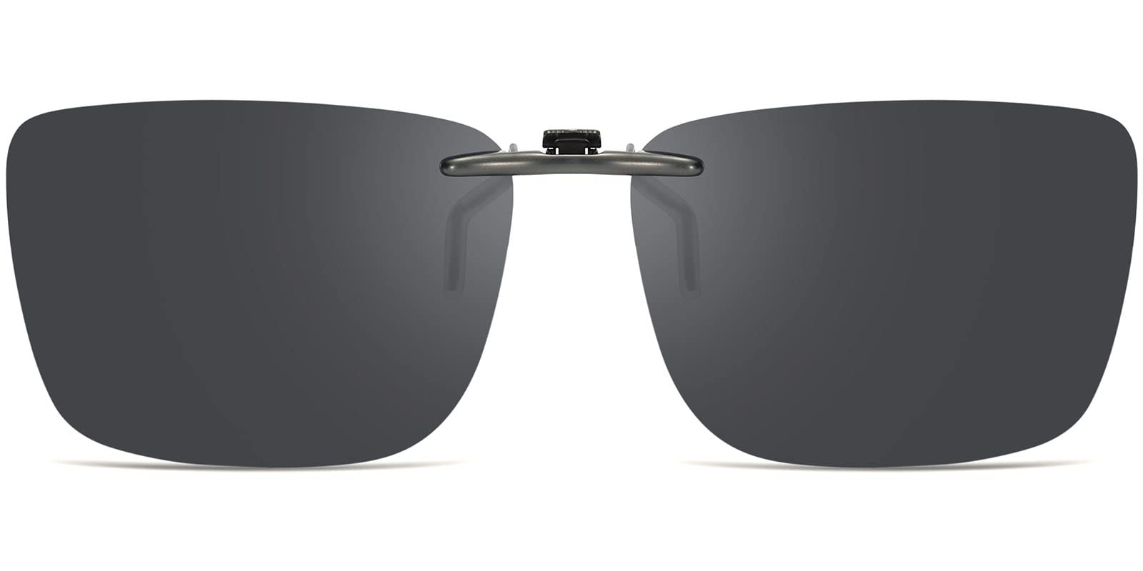 CAXMAN Kids Clip On Sunglasses for Boys and Girls Polarized Over Prescription Glasses Compact Fit Non-Flip up Grey Lens 57 * 42mm