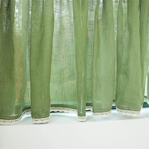 Court en voile semi-transparent bleu rideau brise-bise 300cm
