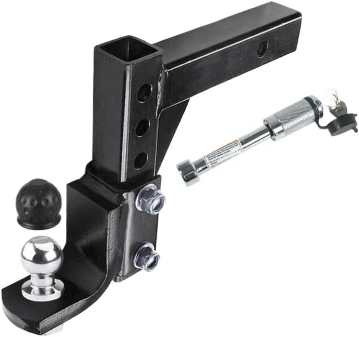 Adjustable 4 Level Trailer 10 Inch Drop Hitch Ball Mount Tow for 2 Inch Receiver Compatible with RV Camper Caravan(Set with 2 Inch Ball)