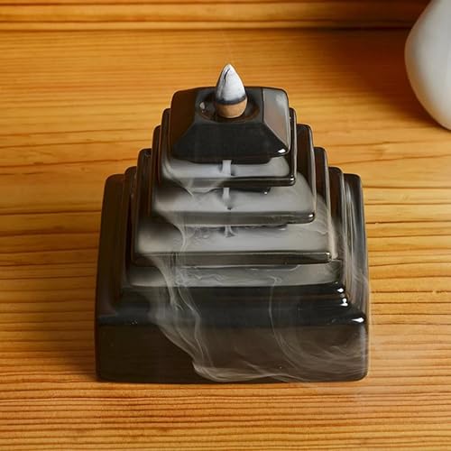 Image of Ceramic Backflow Smoke Fountain Incense Holder for Home Decor Gifts with 30 Smoke Cones by Craftam