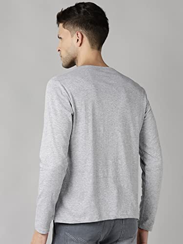 Image of Urbano Fashion Men's Solid Henley Neck Slim Fit Full Sleeve Cotton T-Shirt