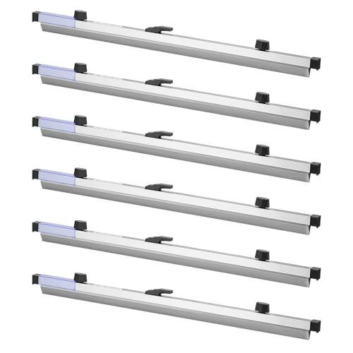 Image of VEVOR Blueprint Clamps, 24 Inches, Blueprint Hanging Clips Binding Strips, Aluminum Construction, Document Storage, for Blue Print, Maps, Construction Paper Posters Plans Drawings Arts, Pack of 6