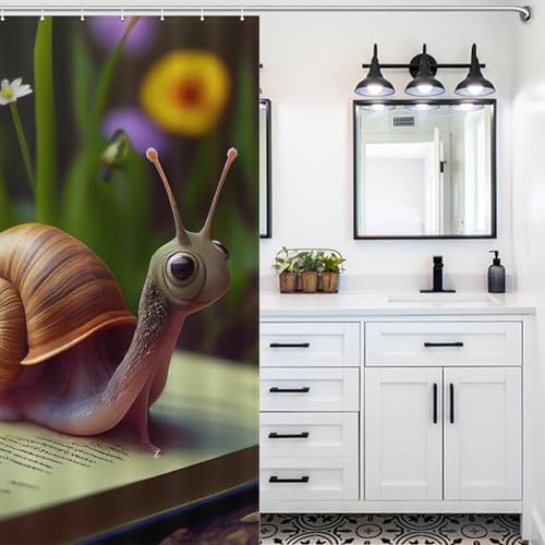 Rideau de douche escargots de qualité supérieure 100% polyester pour baignoire