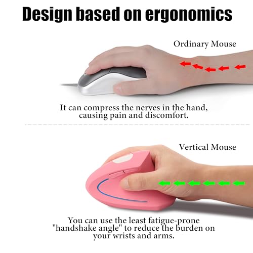 Ratón inalámbrico vertical ergonómico óptico para mano derecha con botones silenciosos 6