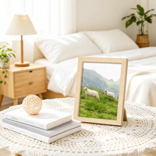 Image of 5x7 Picture Frame Set of 2, Solid Wood Frames, Natural Woodgrain