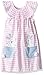 Mud Pie Baby Girls' Sleeveless Smocked Neckline Sun Dress, Pink Stripes/Bunny, 12-18 Months