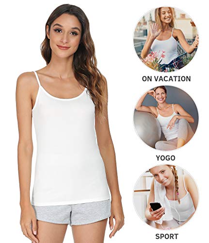 Vislivin Women's Basic Solid Camisole Adjustable Spaghetti Strap Tank Top4