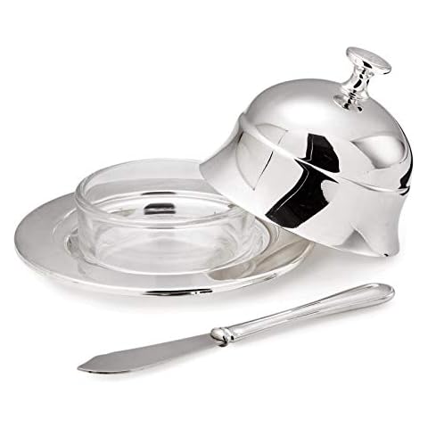 EDZARD Silver Plated Butter Dish with Spreader Cover