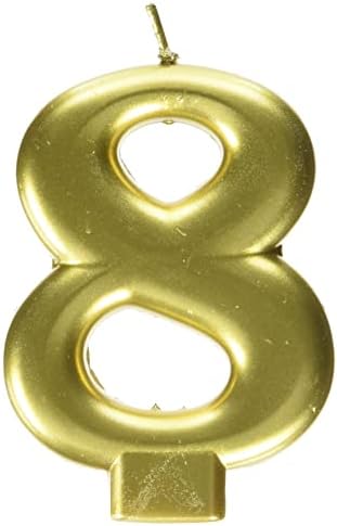 Amscan 9901786 - Pink Celebration Metallic Finish Number 4 Candle - 7.5cm