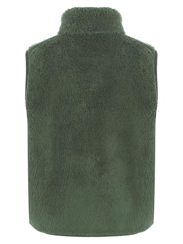 Girls Boys Fuzzy Flannel Vest Kids Polar Fleece Warm Sleeveless Coat Outwear Zip Up Jacket for 3-16 Years2