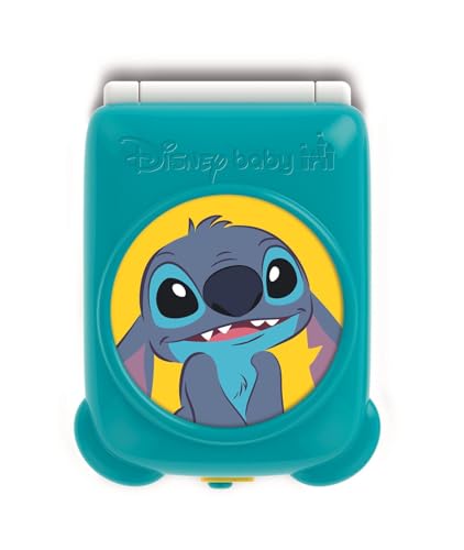 Clementoni Disney Baby - Stitch Flip Phone, téléphone Enfant 9-36 Mois, Centre d'activité avec 4 Touches pour stimuler Le Jeu Imitation avec lumières et...