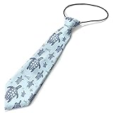 KAWAMOUSE Toddler Size ( Turtle Bright Ornament ) Pre-Tied Adjustable Novelty Necktie, Fashion Conversational Neck Strap Ties for Boys and Children, for Wedding Parties Events