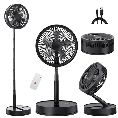 Portable Foldable Standing Fan Rechargeable - 8000mAh 8.6 Oscillating
