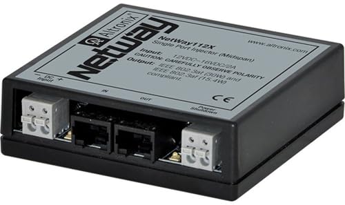 Inyector PoE Altronix NetWay112 de un puerto, midspan, 48 V, 15,4 W, compatible con IEEE 802.3af miniatura 1