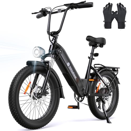 Isinwheel U8/U8 Pro Electric Bike, 45KMH 1000W Peak Motor Step-Thru Ebikes for Adults, 48V 18/13AH Hidden Battery Max 168/120KM PAS Range Commuting, 20x3 Fat Tire Electric Bicycle for Women,