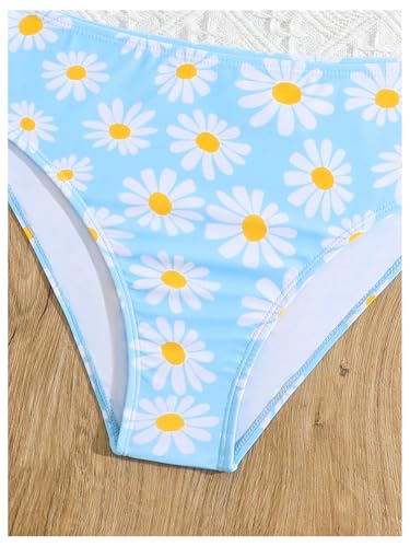 Girl's 2 Piece Bikini Sets Floral High Waisted Knot Front Cute Swimsuit Bathing Suit4