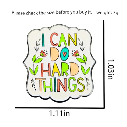 Image of Enamel Pin,I Can Do Hard Things Lapel Pin,inspirational Badge,Gift For Teens Student Friends Family Interns Colleague,DIY Decor,Canvas Bag Backpack Denim Jacket Jeans Collar Shirt Accessory