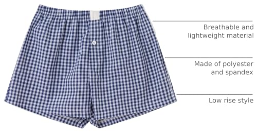 Image of Y2k Women Gingham Boxer Shorts Low Rise Micro Pajamas PJ Sleep Short Pants Plaid Sleepwear Sleeping Lounge Bottoms