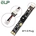 ELP 8mp USB Camera Module with Microphone 4K PC Camera for Computer 2448P Lightburn Camera for Laser Engraver Mini Strip Web Camera CCTV USB Security Camera for Raspberry Pi (64° no Distortion Lens)