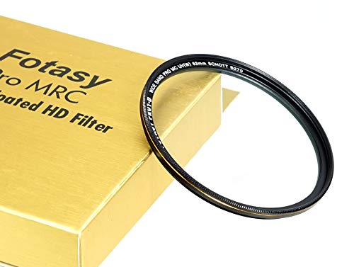 Image of Fotasy 62mm Ultra Slim UV Protection Lens Filter, Nano Coatings MRC Multi Resistant Coating Oil Water Scratch, 16 Layers Multicoated 62mm UV Filter