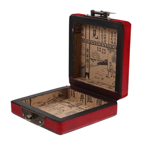 Warmhm Antique Jewelry Box Wood Keepsake Box Compartments for Necklace Storage for Western Jewelry Display