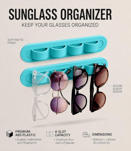 Image of Sunglasses Organizer, Wall Glasses Holder, Acrylic Sunglasses Display, Eyeglass Organizer for Multiple Glasses for Office & Home Decor, Unique Gifts for Husband, Women & Girls