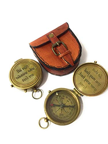 Brújula de Latón NauticalMart con Estuche de Cuero miniatura 5