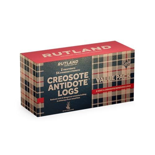 Rutland Creosote Antidote™ - Triple Power Remover Fire Logs - USA-Made Fireplace Cleaner & Chimney Sweeping Log - Premium Creosote Remover 2-Pack, 2.5 lbs Each Firelog - Image 2