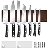HOSHANHO Magnetic Knife Holder for Wall | Knife Magnetic Strip 16 Inch | Knife holder With Powerful Magnetic | Acacia Wooden Magnetic Knife Strip for Kitchen Knives and Storaging Magnetic Items…